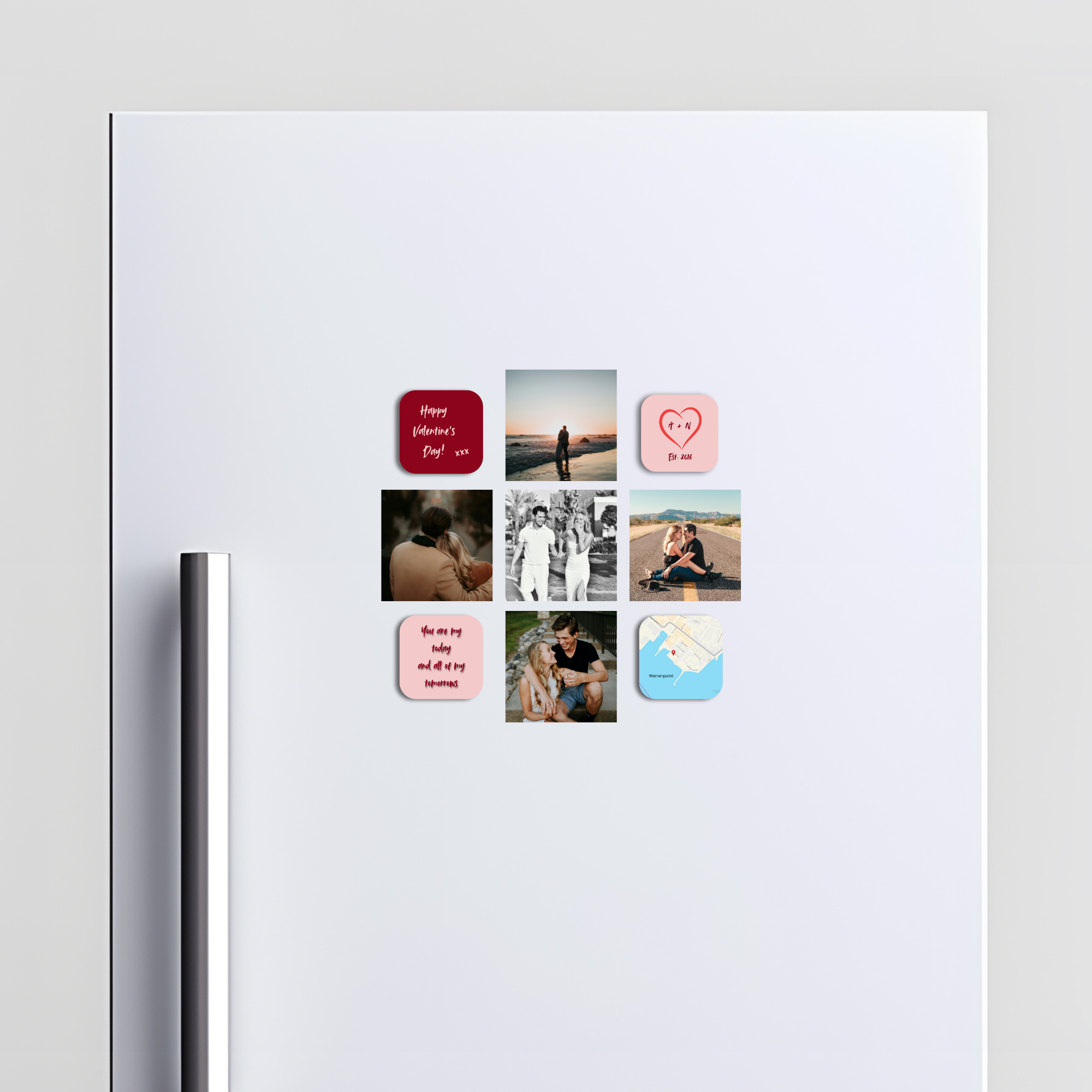 Personalised Valentine’s Day photo magnet set