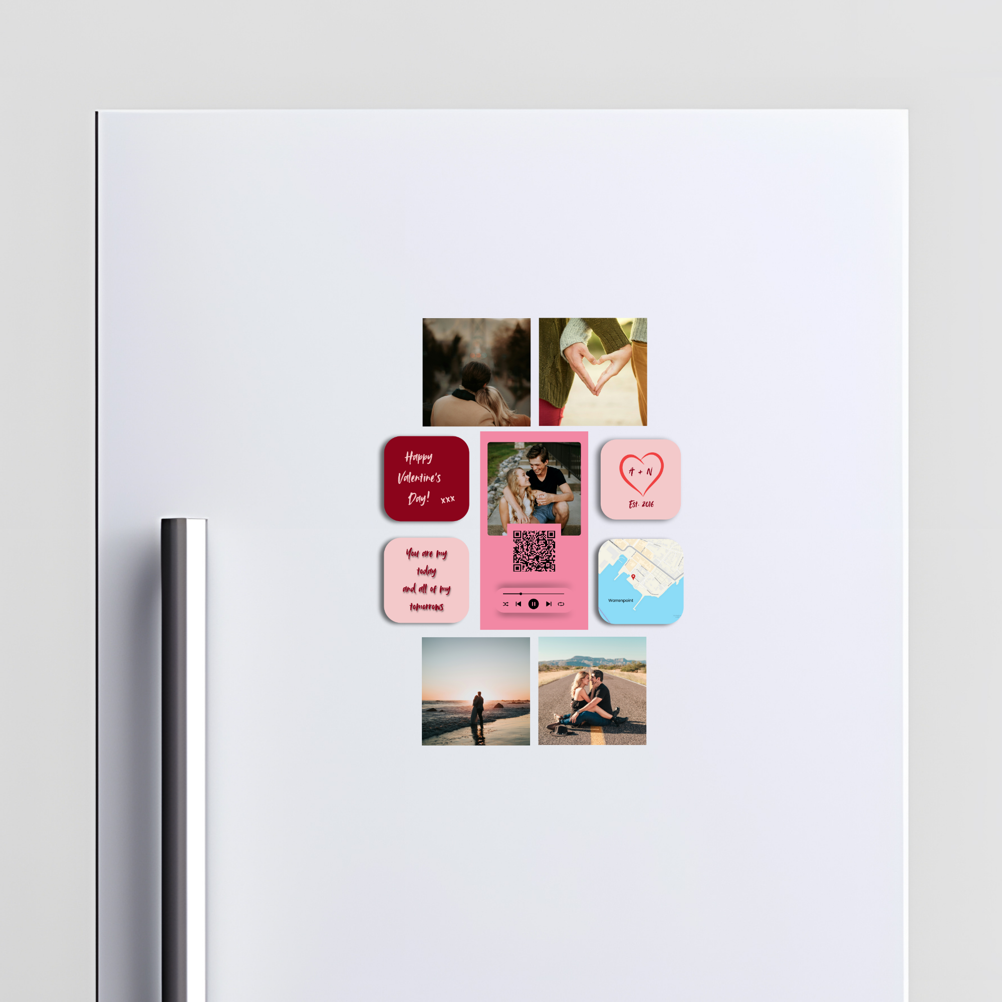 Personalised Valentine’s Day photo magnet set